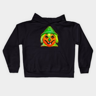 Pumpkin Scarecrow Mask Kids Hoodie